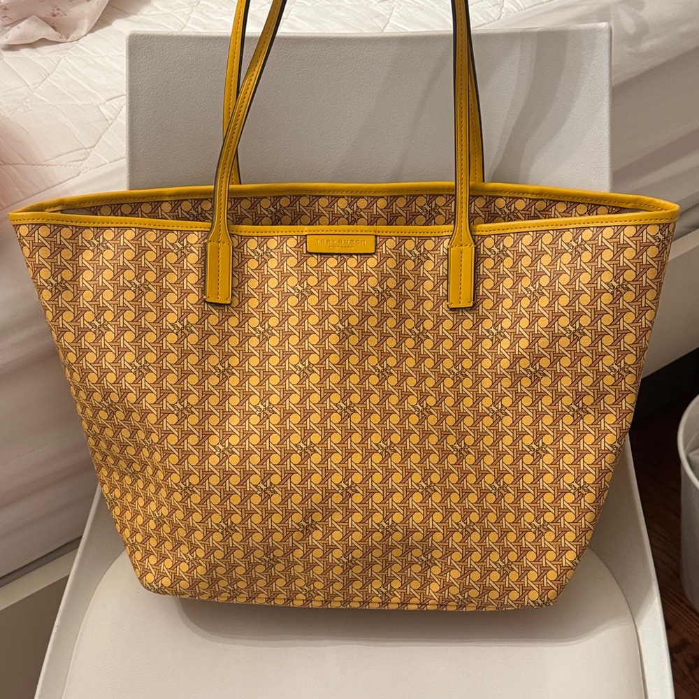 Tory Burch Geometric Yellow Tote